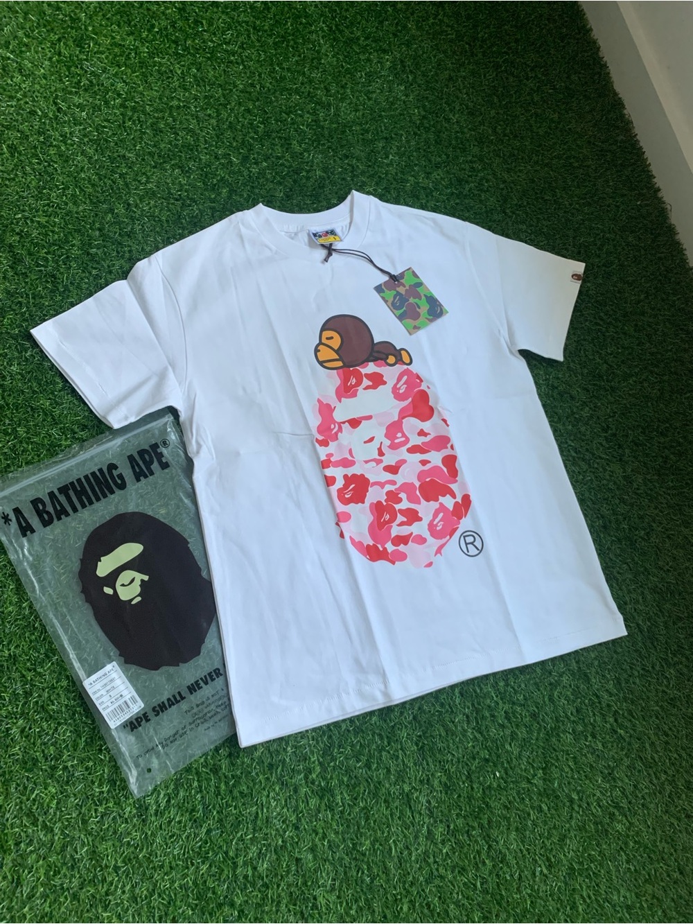 Bape Pink Baby Milo Tee - S